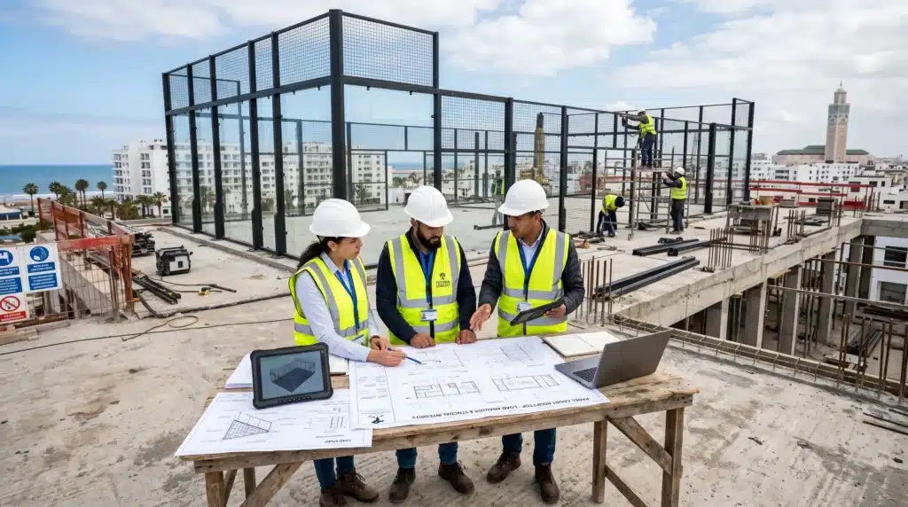 Étude structurelle pour construction d'un terrain de padel sur rooftop