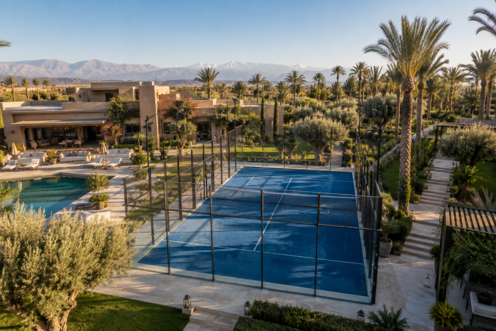 intégration paysagère d’un padel privé dans une villa
