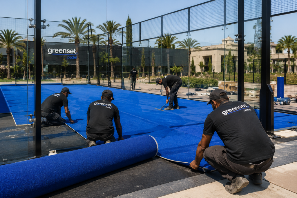 remplacement gazon rénovation terrain de padel