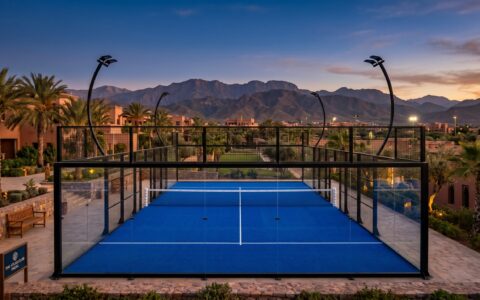 prix terrain padel Maroc 2026 - Terrain panoramique Greenset premium au Maroc par Quintessia