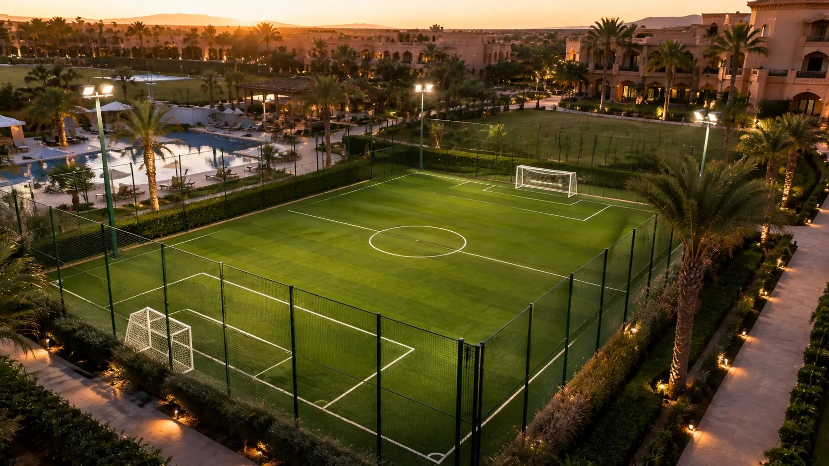 Terrain de football pour hôtel et resort au Maroc